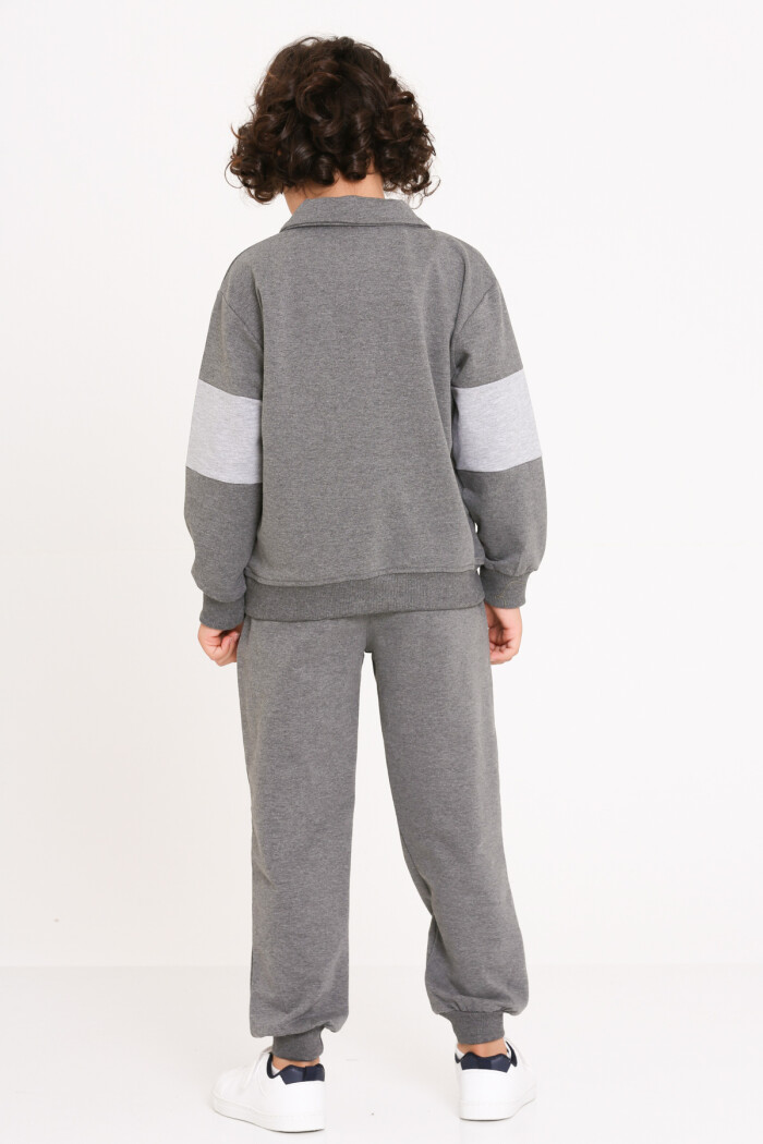 Erkek Çocuk Antrasit Handsome Brave Baskı 5-9 Yaş Takım - 23296-5