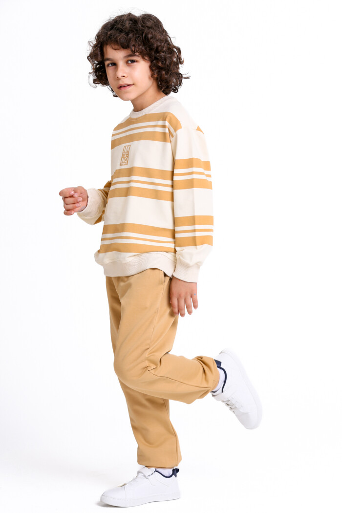Erkek Çocuk Bej Im Possible Is No Thing Baskı 5-9 Yaş Takım - 23306-1