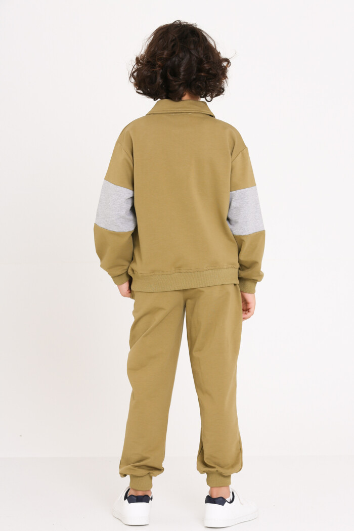 Erkek Çocuk Haki Handsome Brave Baskı 5-9 Yaş Takım - 23296-3