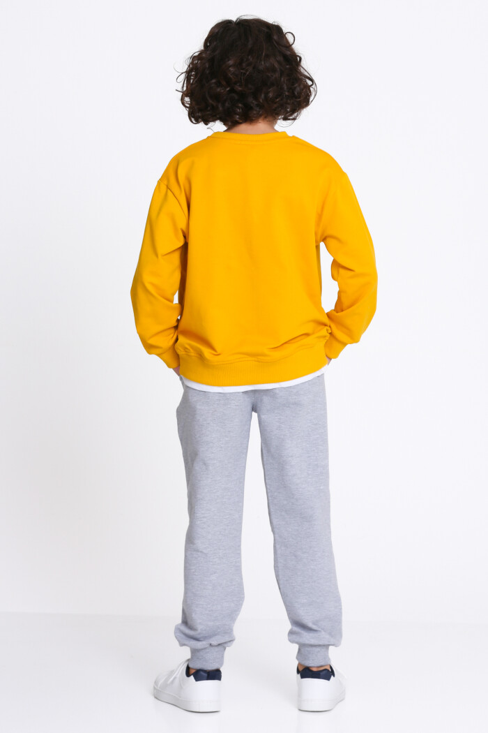 Erkek Çocuk Hardal Air Baskı  5-9 Yaş Takım - 23308-1