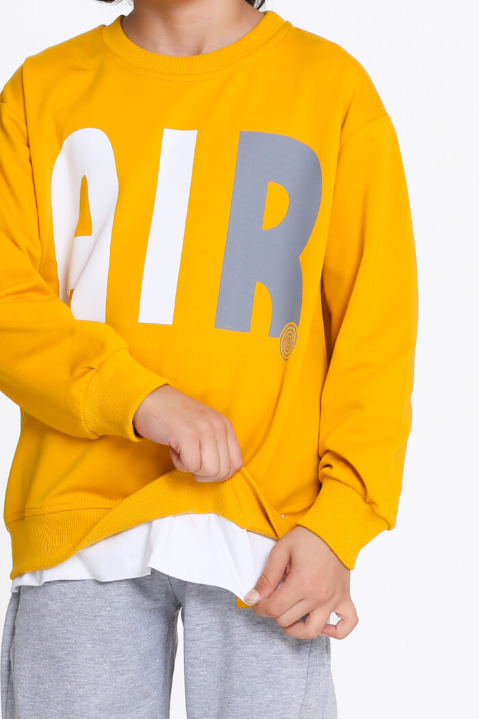 Erkek Çocuk Hardal Air Baskı  5-9 Yaş Takım - 23308-1