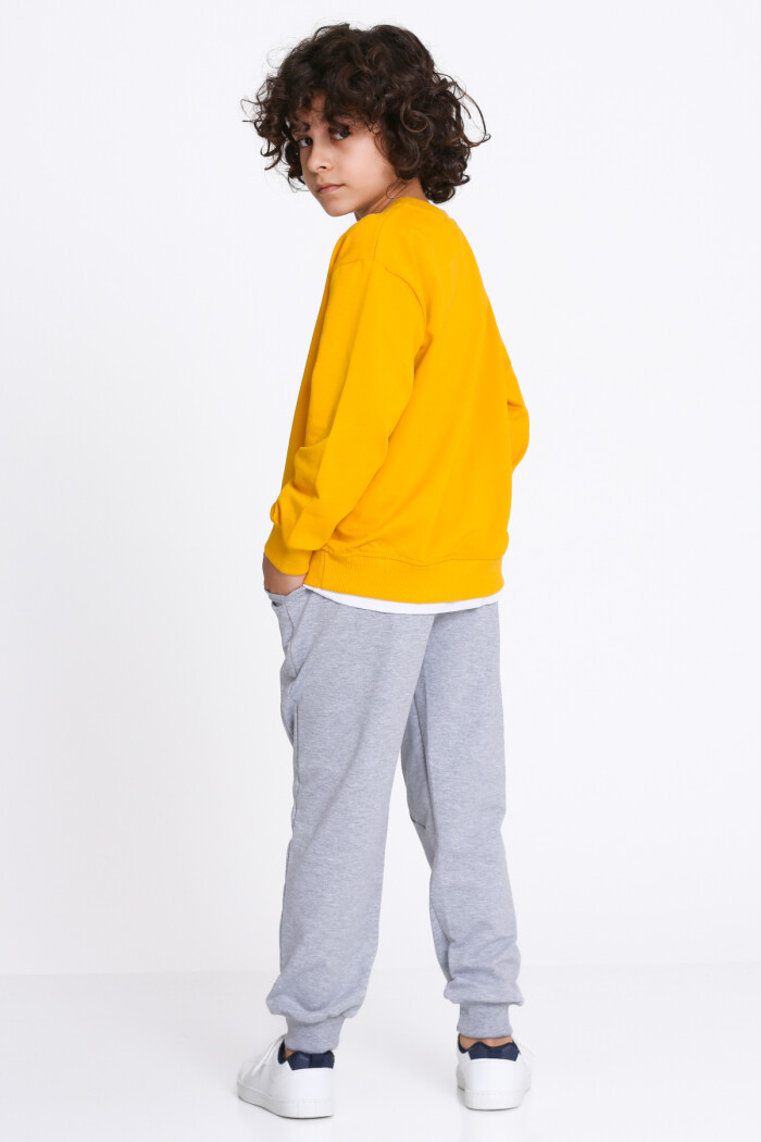 Erkek Çocuk Hardal Air Baskı  5-9 Yaş Takım - 23308-1