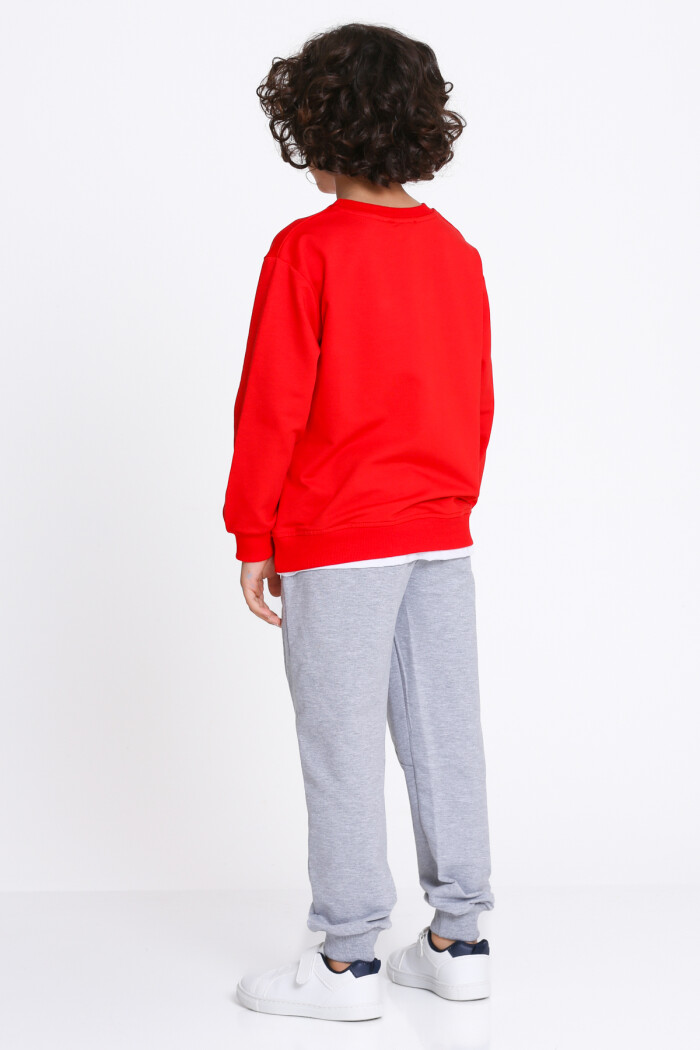 Erkek Çocuk Kırmızı Air Baskı  5-9 Yaş Takım - 23308-4