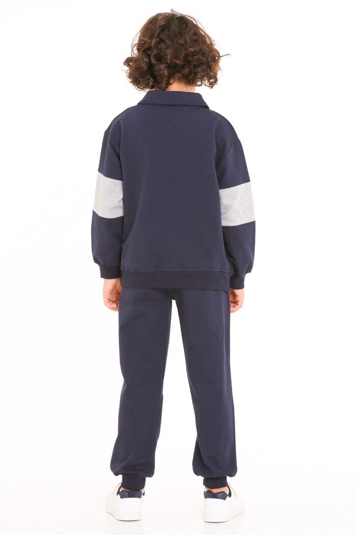 Erkek Çocuk Lacivert Handsome Brave Baskı 5-9 Yaş Takım - 23296-2