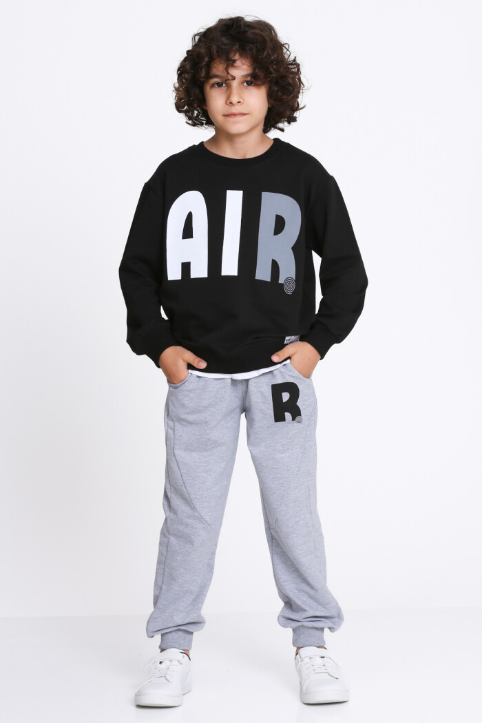 Erkek Çocuk Siyah Air Baskı  5-9 Yaş Takım - 23308-2