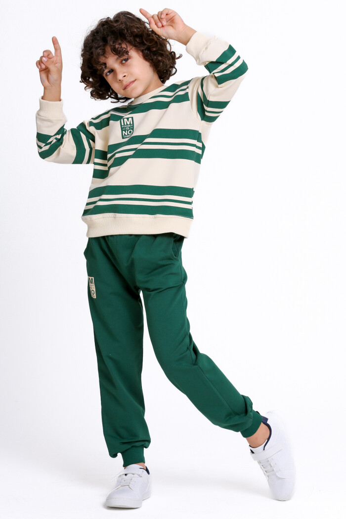 Erkek Çocuk Yeşil Im Possible Is No Thing Baskı 5-9 Yaş Takım - 23306-3