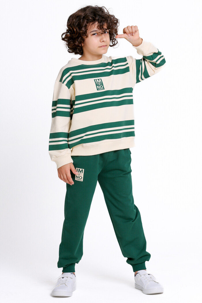 Erkek Çocuk Yeşil Im Possible Is No Thing Baskı 5-9 Yaş Takım - 23306-3