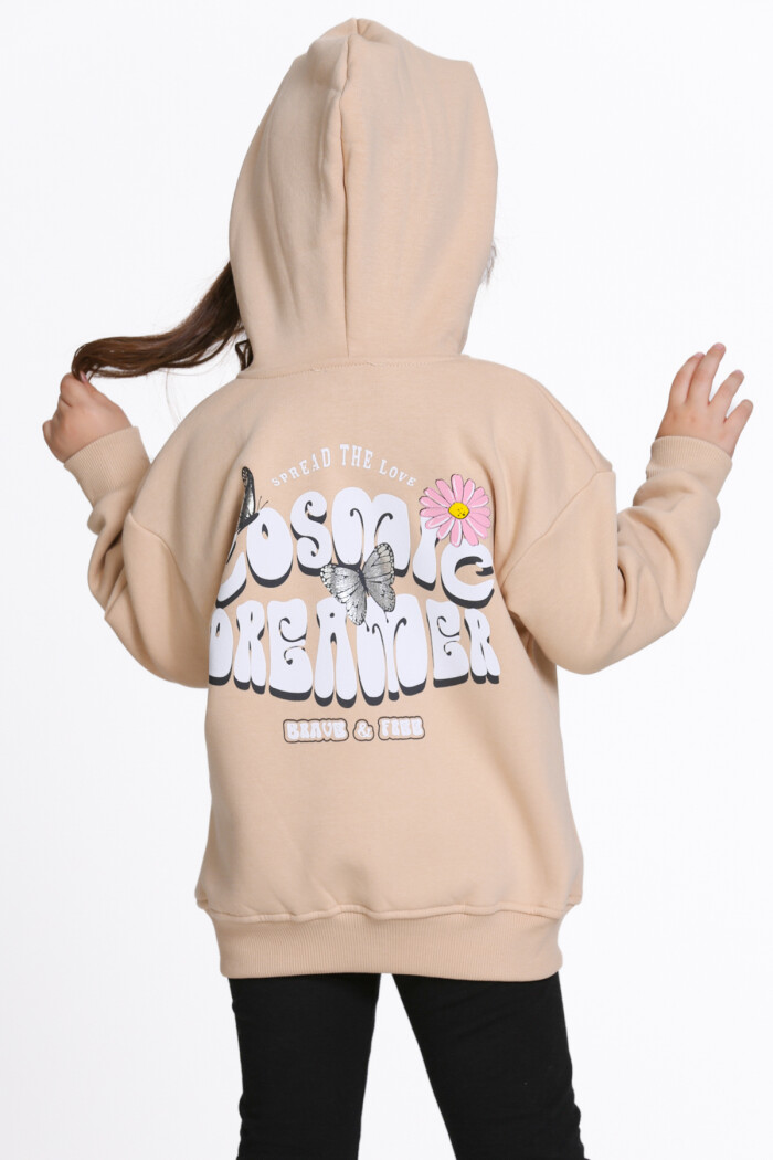 Kız Çocuk Bej Cosmie Dreamer Baskı 1-5 Yaş Hırka - 23205-4