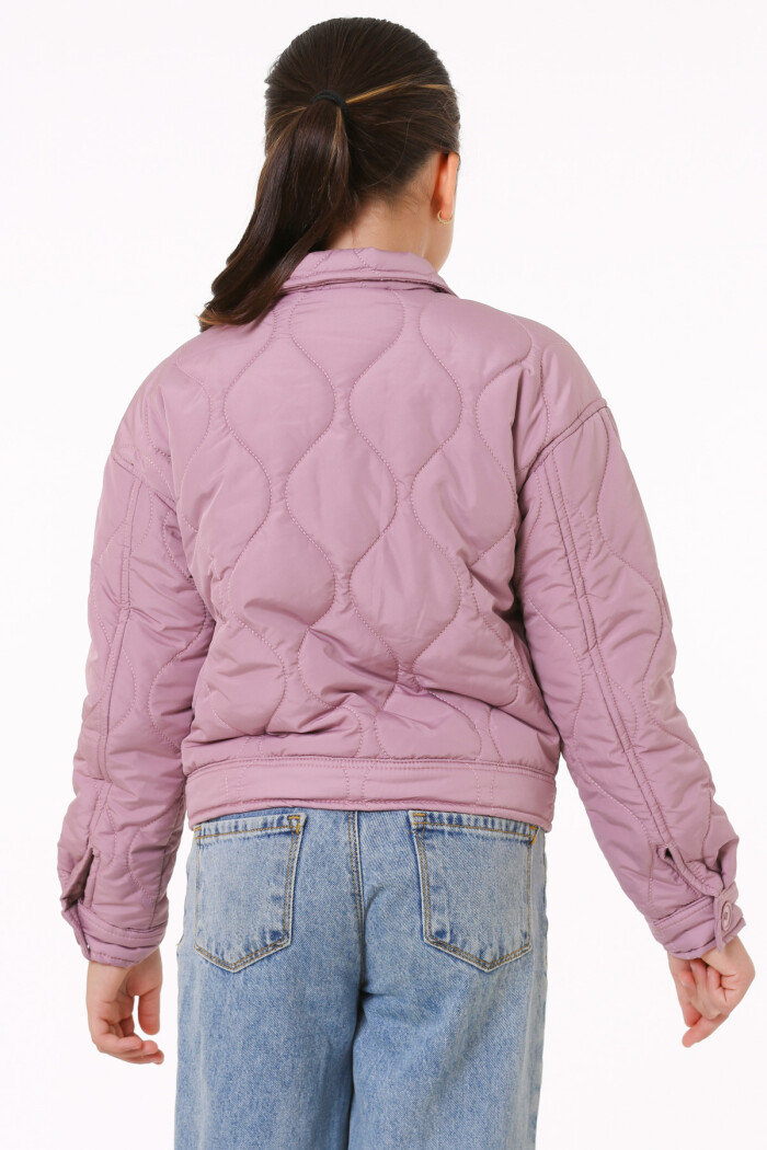 Kız Çocuk Gül Kurusu Kapitone Mevsimlik 7-12 Yaş Mont - 23241-3