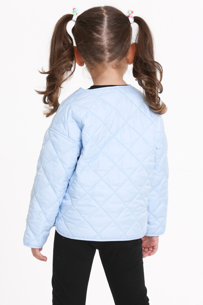 Kız Çocuk Mavi Kruvaze Kapama Kapitone Mevsimlik 1-6 Yaş Mont - 23237-4