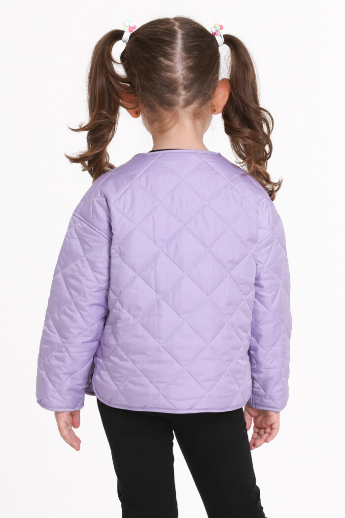 Kız Çocuk Mor Kruvaze Kapama Kapitone Mevsimlik 1-6 Yaş Mont - 23237-3