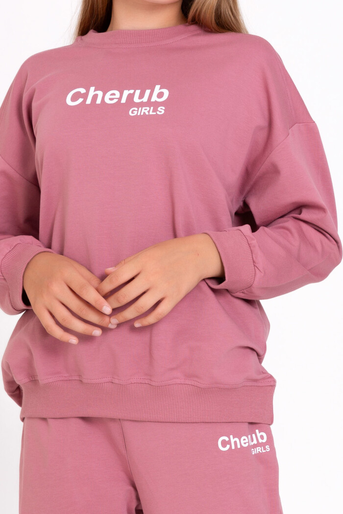 Kız Çocuk Mürdüm Cherub Girls Baskı 8-12 Yaş Takım - 23146-1