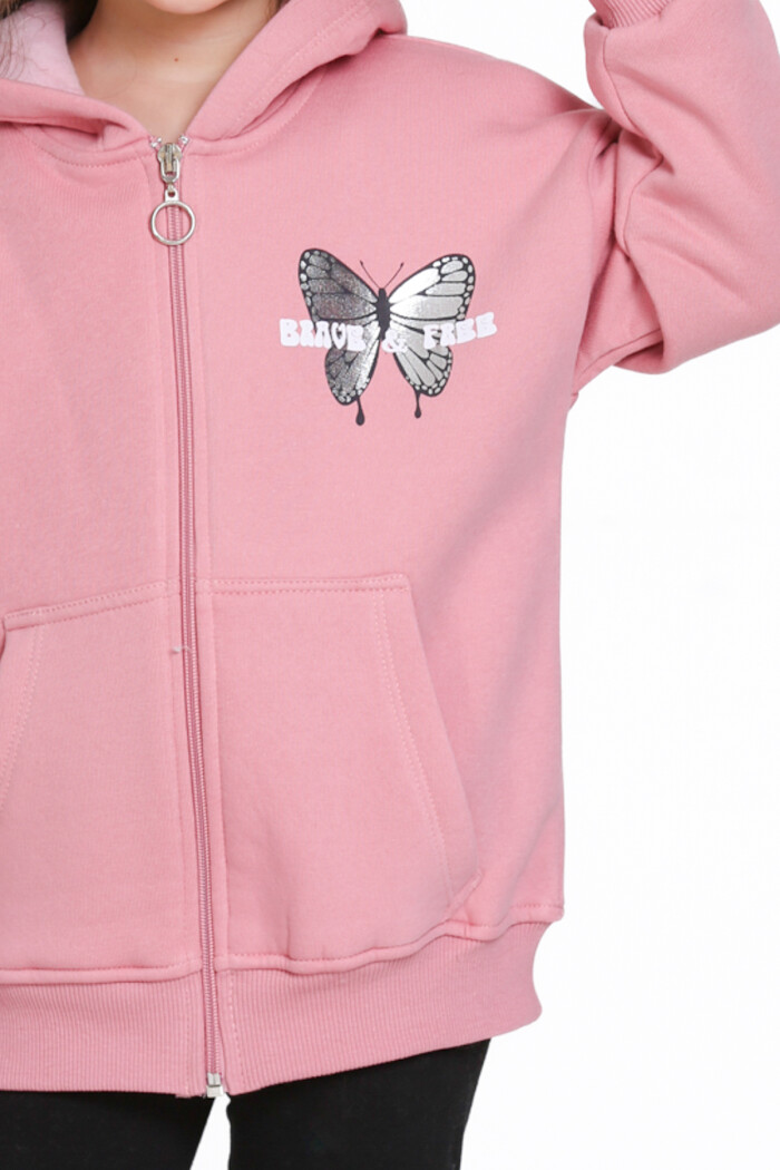 Kız Çocuk Nar Çiçeği Cosmie Dreamer Baskı 1-5 Yaş Hırka - 23205-2