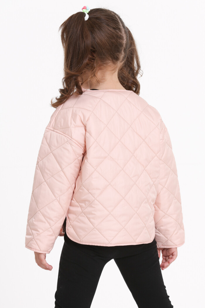 Kız Çocuk Pudra Kruvaze Kapama Kapitone Mevsimlik 1-6 Yaş Mont - 23237-1