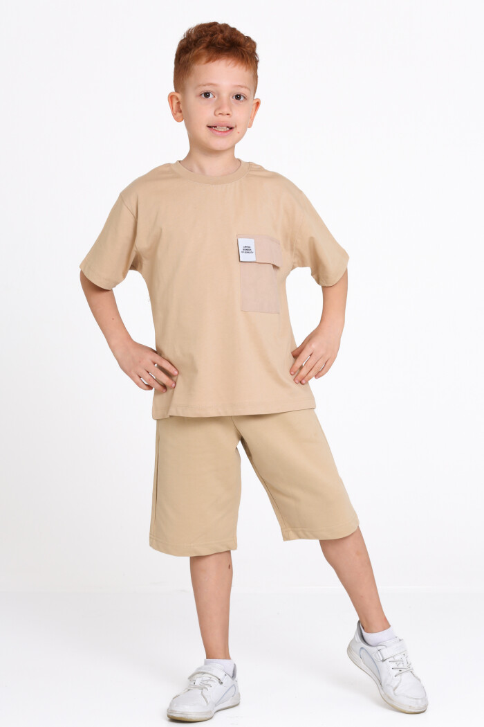 Bej Cepli Alone Sırt Baskılı 5-9 Yaş Takım - 2498-1