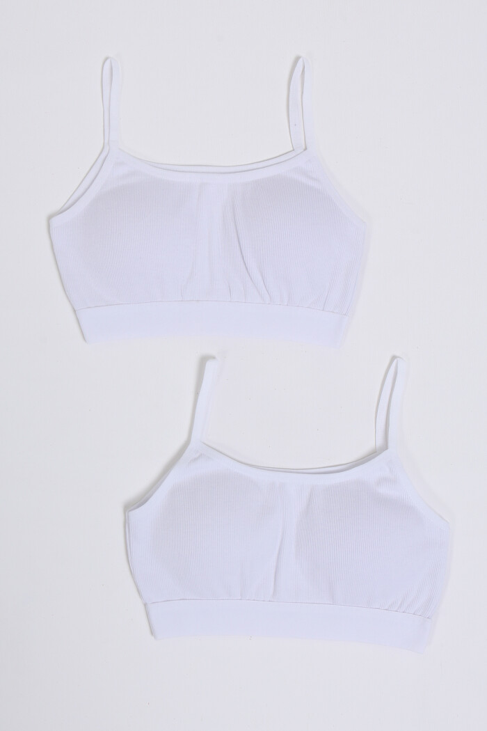 Beyaz Kaşkorse Dolgulu 2li Büstiyer