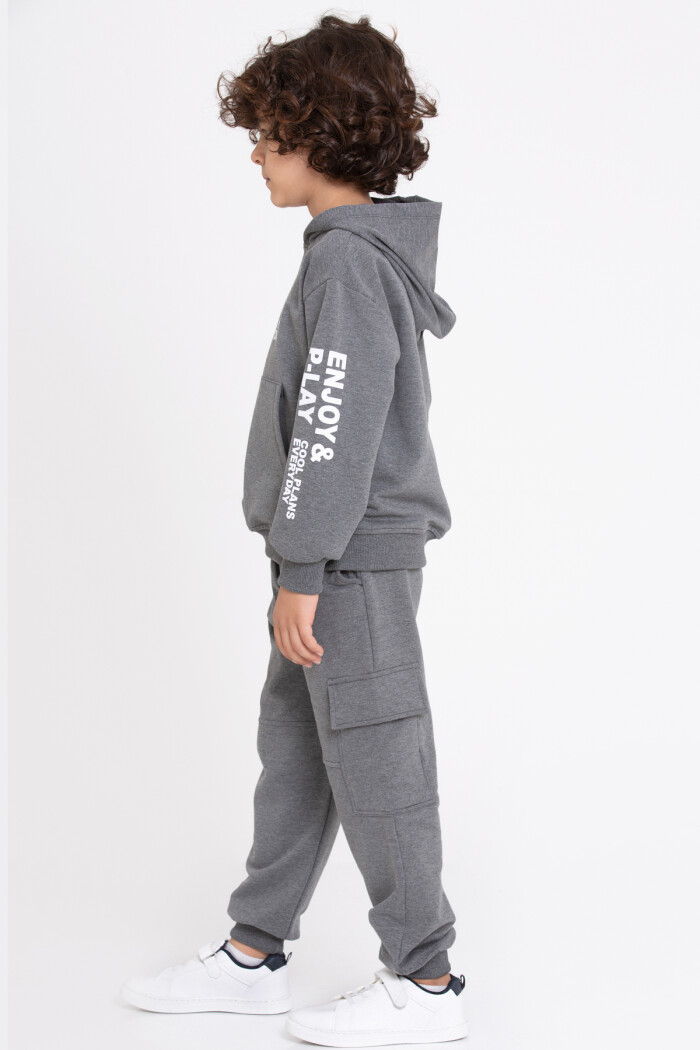 Erkek Çocuk Antrasit Enjoy Play Baskı 5-9 Yaş Takım - 23294-3