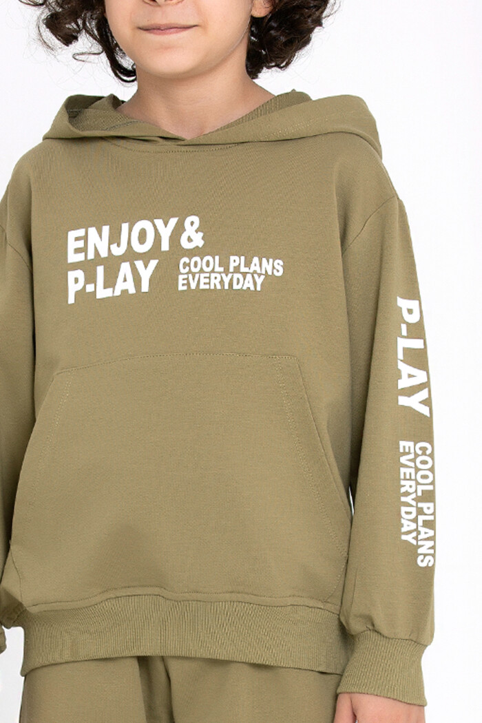 Erkek Çocuk Haki Enjoy Play Baskı 5-9 Yaş Takım - 23294-6