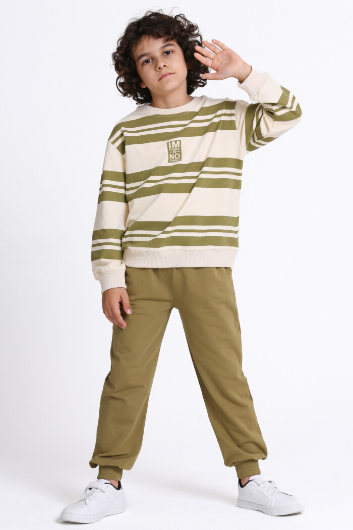 Erkek Çocuk Haki Im Possible Is No Thing Baskı 5-9 Yaş Takım - 23306-4