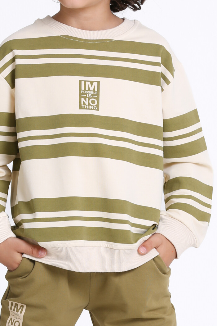 Erkek Çocuk Haki Im Possible Is No Thing Baskı 5-9 Yaş Takım - 23306-4