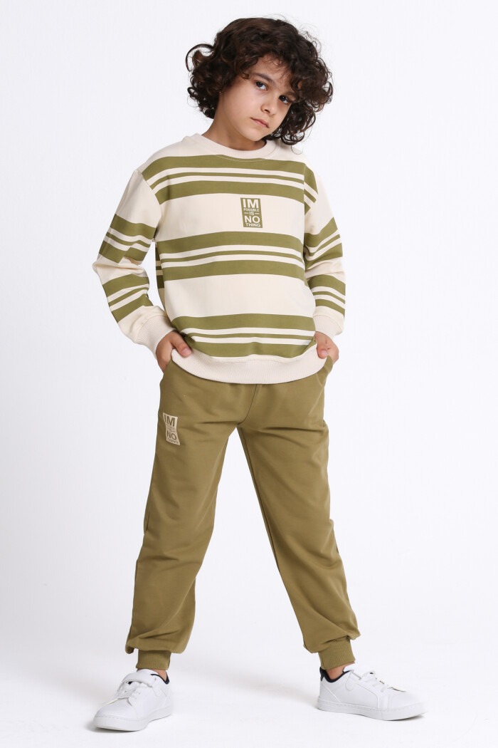 Erkek Çocuk Haki Im Possible Is No Thing Baskı 5-9 Yaş Takım - 23306-4