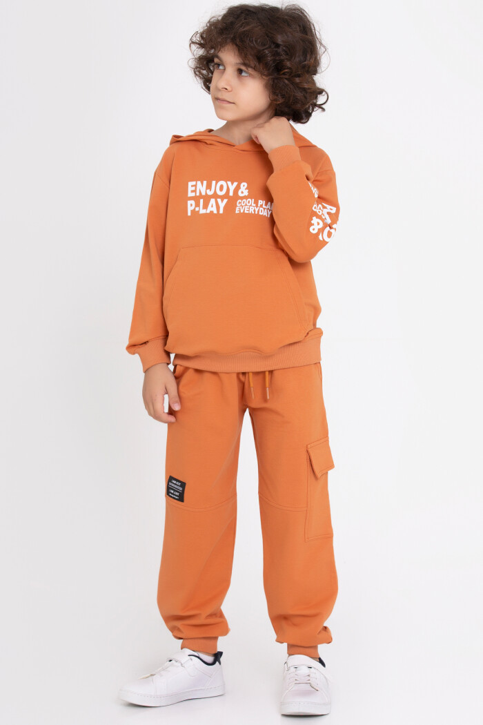 Erkek Çocuk Kiremit Enjoy Play Baskı 5-9 Yaş Takım - 23294-5