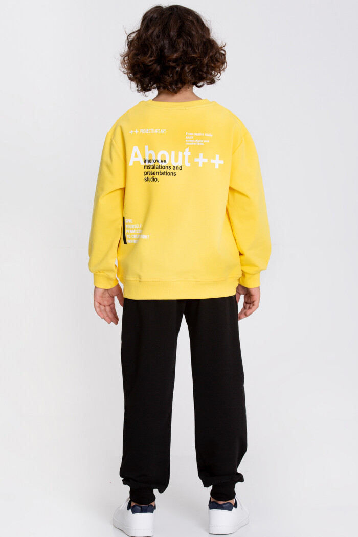 Erkek Çocuk Sarı Yazı Baskılı 5-9 Yaş Takım - 23300-2