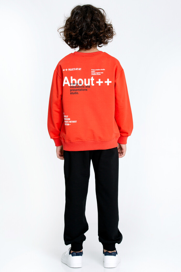 Erkek Çocuk Turuncu Yazı Baskılı 5-9 Yaş Takım - 23300-4