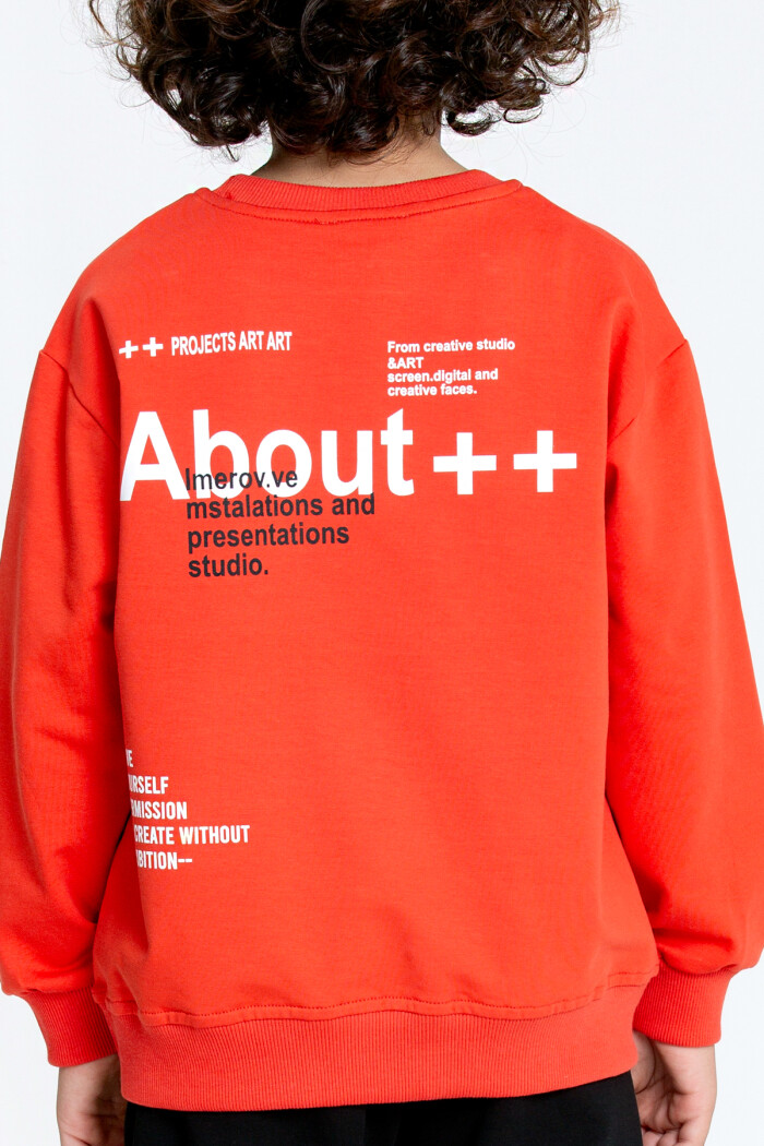 Erkek Çocuk Turuncu Yazı Baskılı 5-9 Yaş Takım - 23300-4