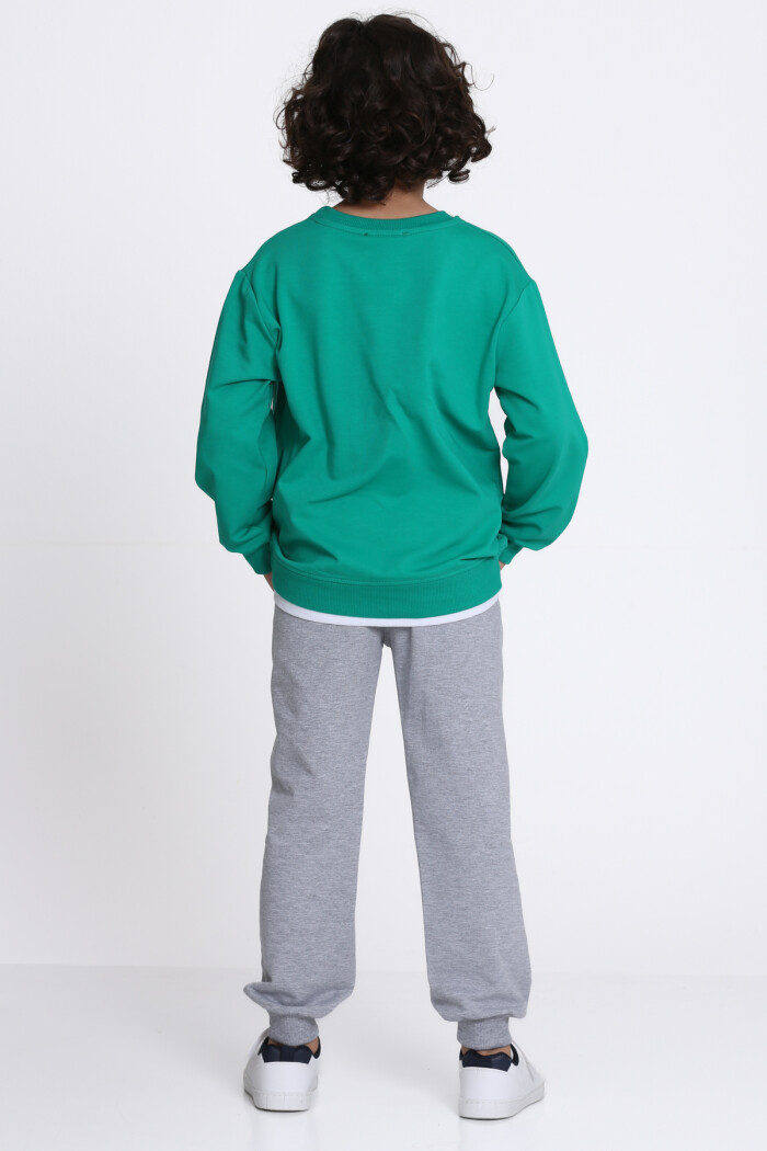 Erkek Çocuk Yeşil Air Baskı  5-9 Yaş Takım - 23308-5