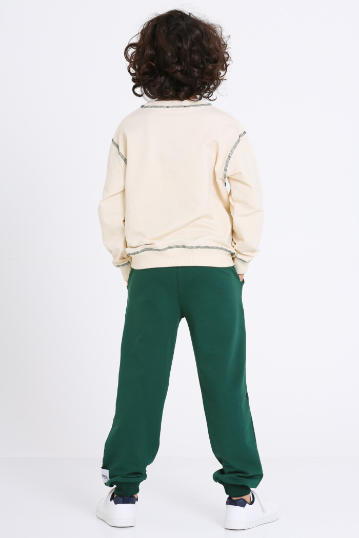 Erkek Çocuk Yeşil Lets Go Out Together Baskı 5-9 Yaş Takım - 23307-2