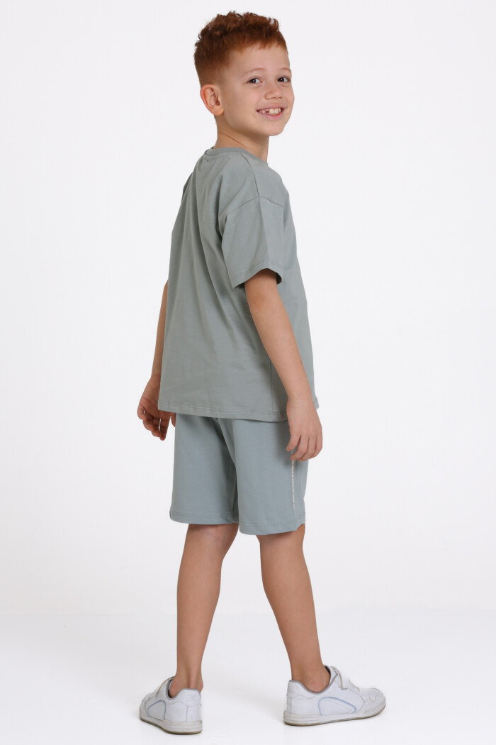 Gri Cep Detaylı 5-9 Yaş Takım - 2496-3