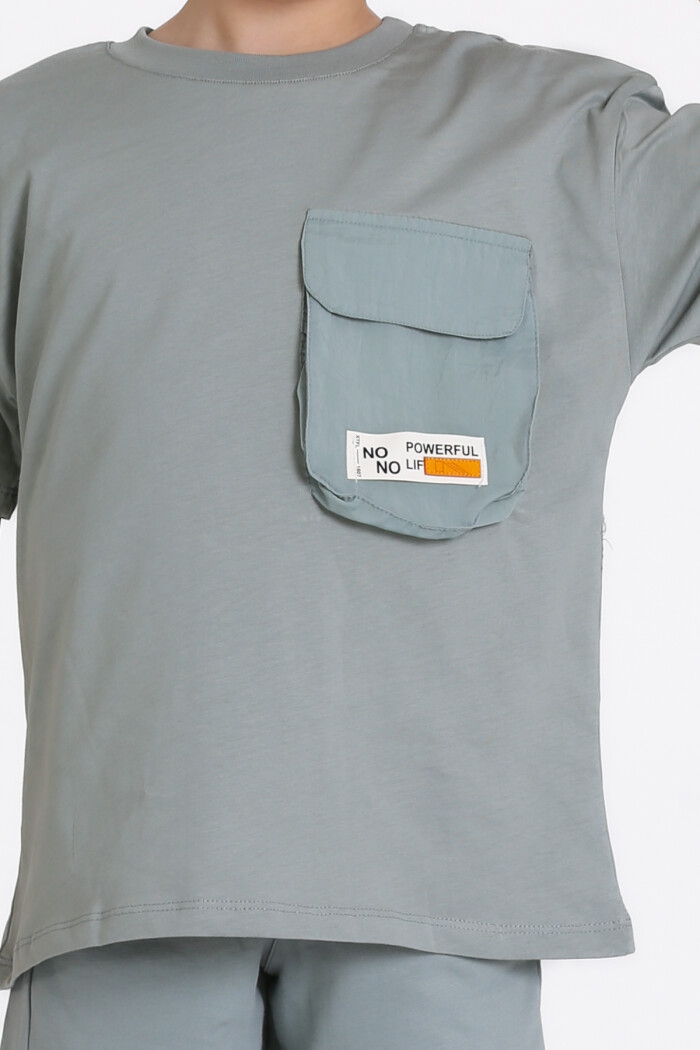 Gri Cep Detaylı 5-9 Yaş Takım - 2496-3