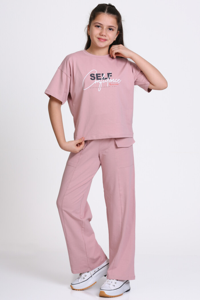 Gül Kurusu Self Confidence Baskı 8-12 Yaş Takım - 2419-2