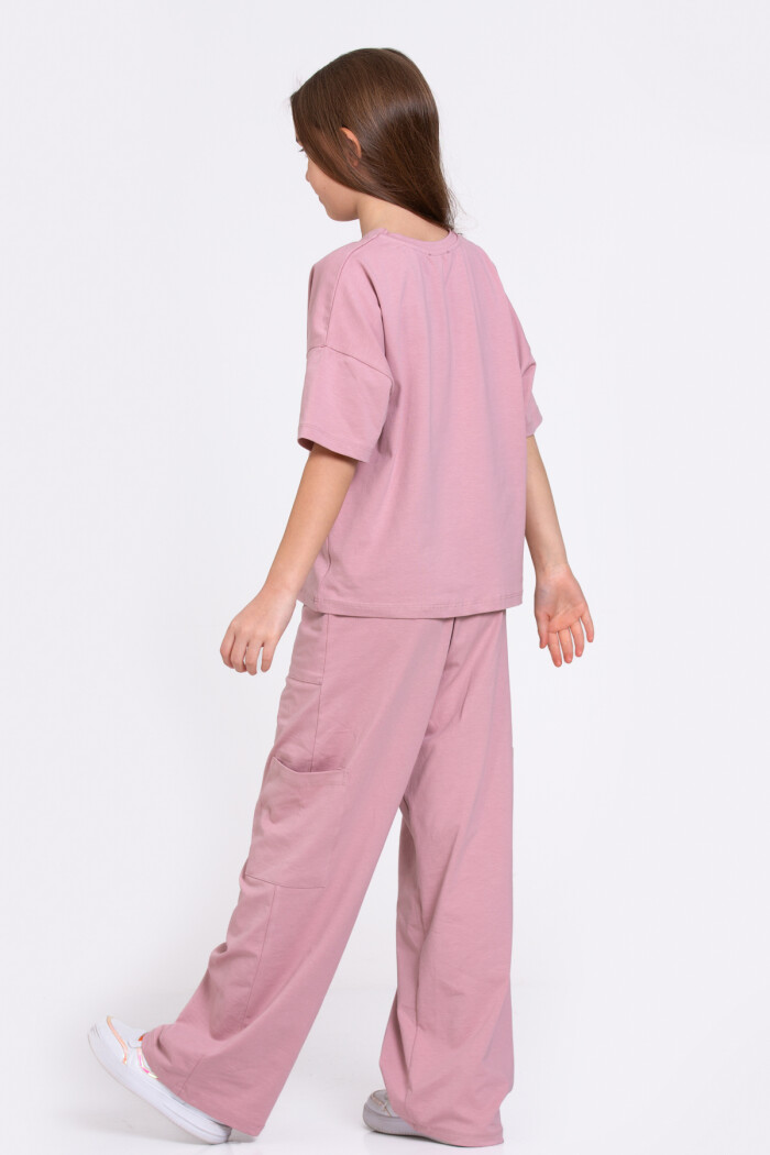 Gül Kurusu Sorry Baskı Bol Paçalı 8-12 Yaş Takım 2446-2