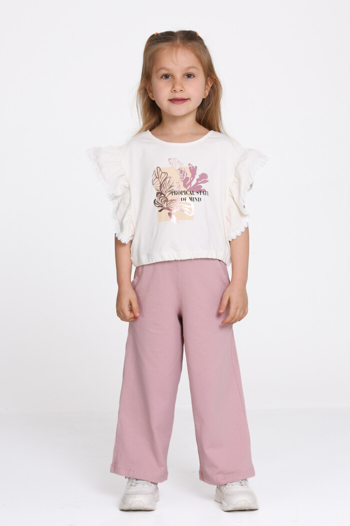 Gül Kurusu Tropical State Baskılı 1-5 Yaş Kız Takım - 2460-2