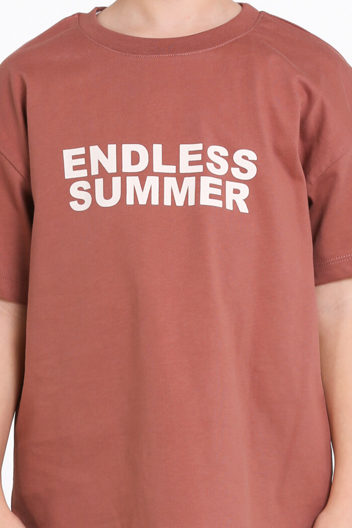Kahve Endless Summer Sırt Baskılı 5-9 Yaş Takım - 2494-3