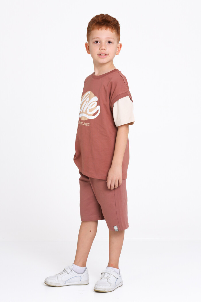 Kahve Live Baskılı 5-9 Yaş Takım - 2493-1