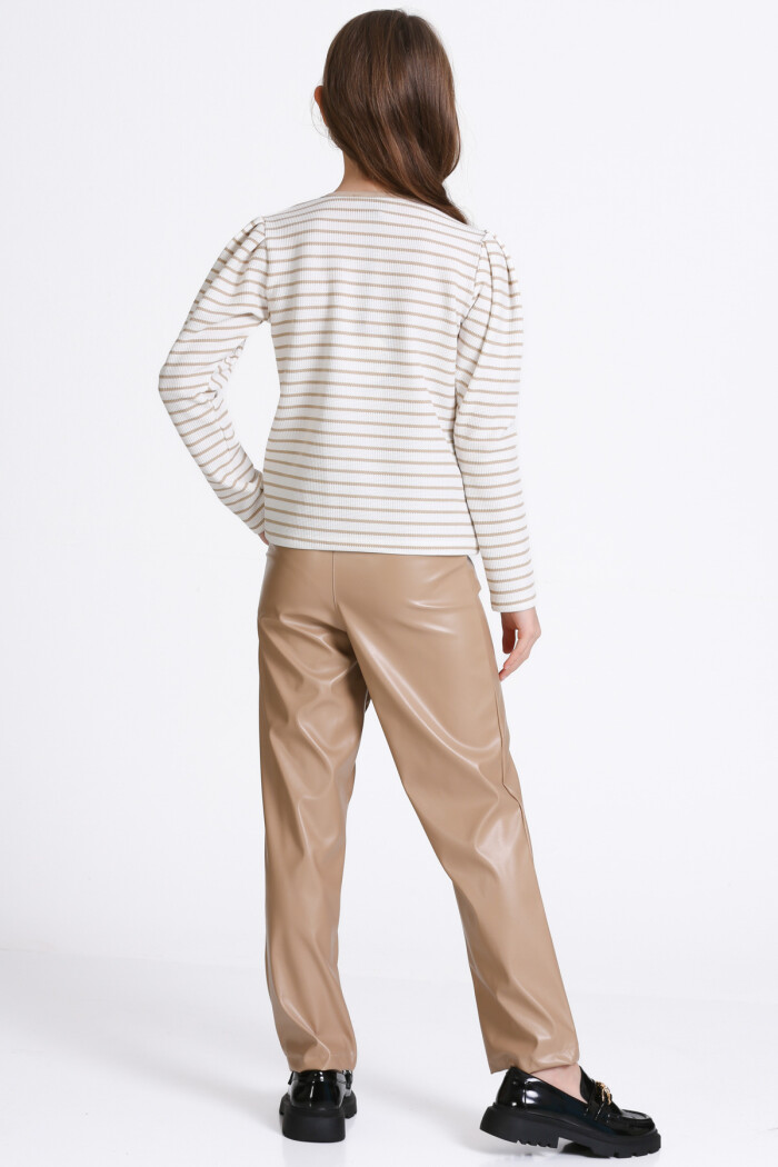 Kız Çocuk Bej Çizgili 5-9 Yaş Takım - 23314-2