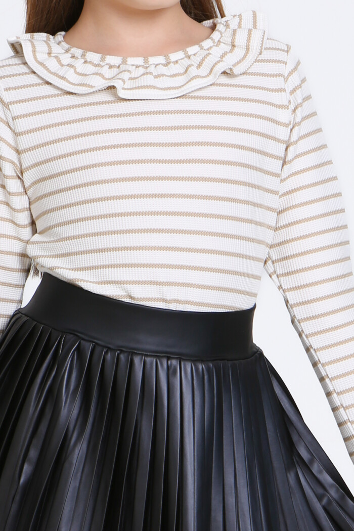 Kız Çocuk Bej Etekli 3-7 Yaş Takım - 23310-1