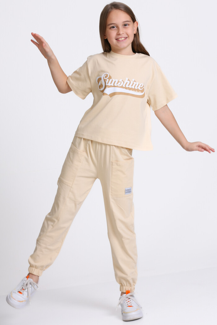 Bej Sunshine Baskı 5-9 Yaş Takım - 2403-1