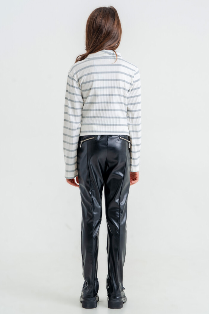 Kız Çocuk Beyaz Balıkçı Yaka 8-12 Yaş Takım - 23323-3