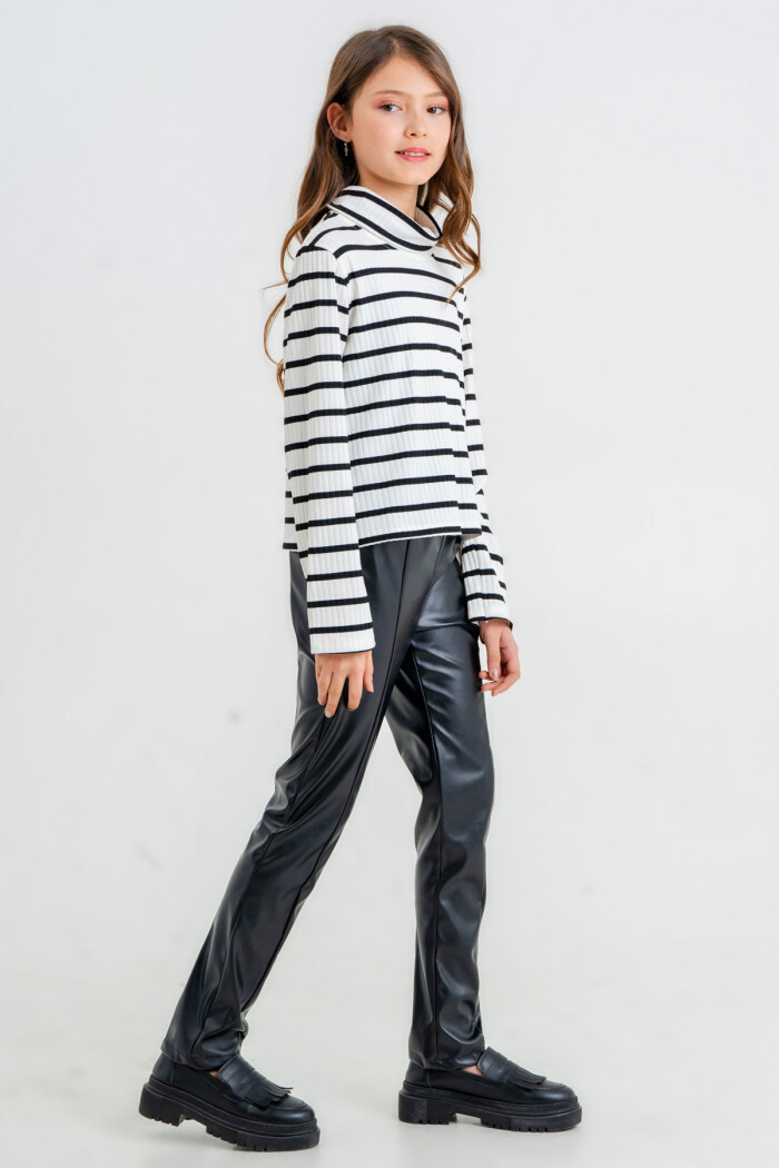 Kız Çocuk Beyaz Balıkçı Yaka 8-12 Yaş Takım - 23323-3