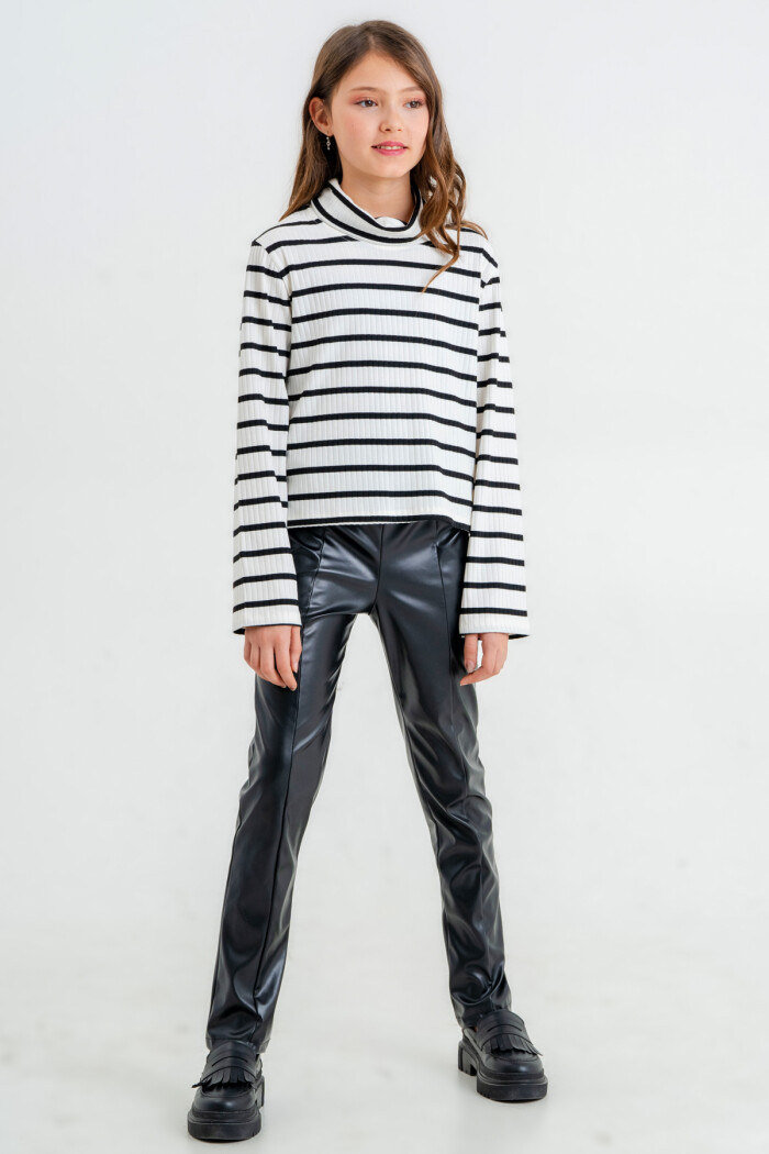 Kız Çocuk Beyaz Balıkçı Yaka 8-12 Yaş Takım - 23323-3