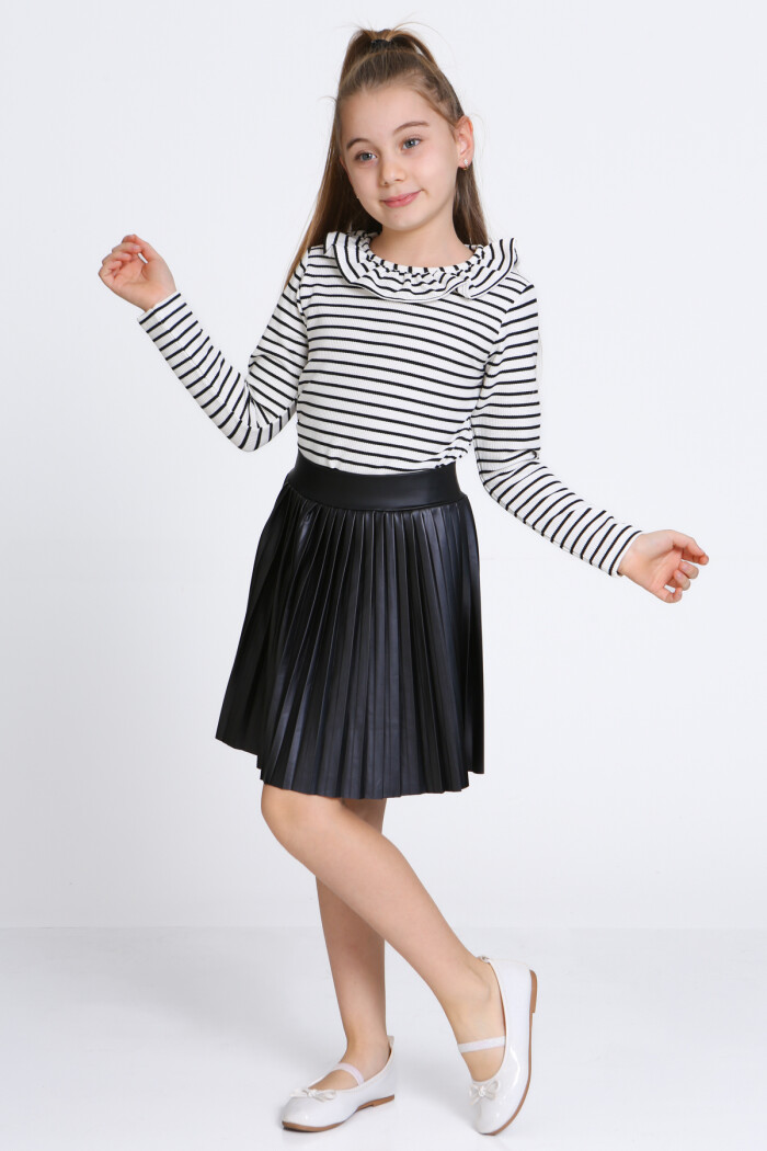 Kız Çocuk Beyaz Etekli 3-7 Yaş Takım - 23310-4