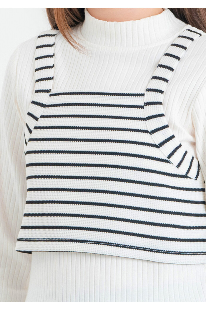 Kız Çocuk Beyaz Süveterli 4-12 Yaş Sweatshirt - 23330-1