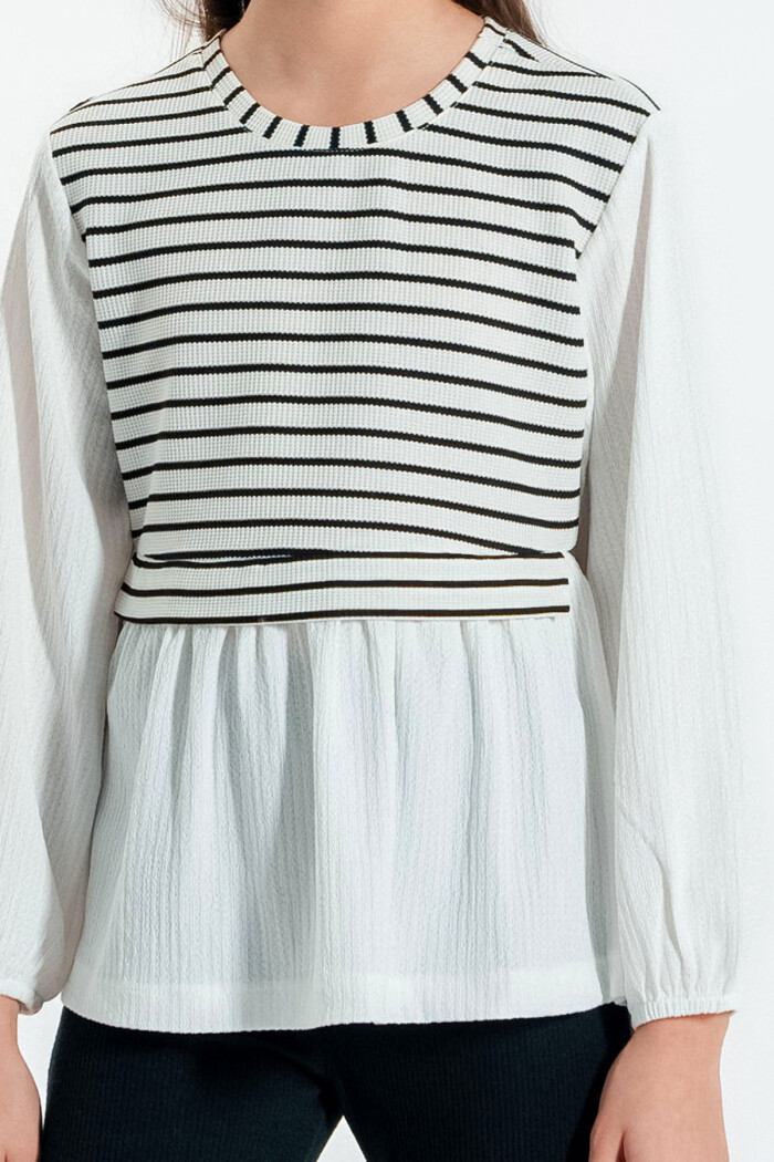 Kız Çocuk Beyaz Yelek Modelli 4-12 Yaş Badi - 23332-1