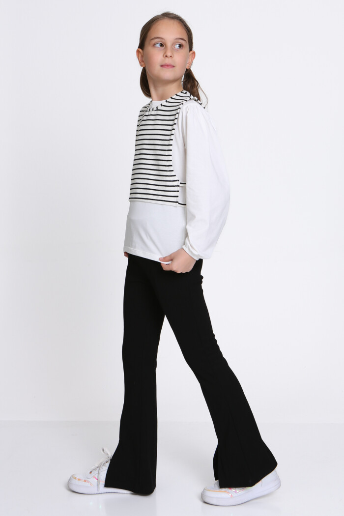 Kız Çocuk Beyaz Yelekli 5-9 Yaş Takım - 23315-4