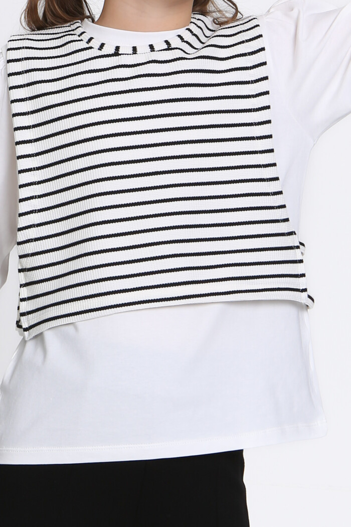 Kız Çocuk Beyaz Yelekli 5-9 Yaş Takım - 23315-4