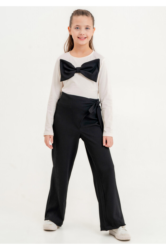 Kız Çocuk Ekru Fiyonklu 5-9 Yaş Takım - 23324-3